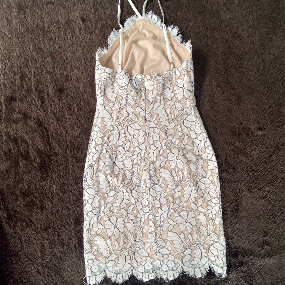 Lulu's Cream Halter Sheath Mini Dress - Picture 3 of 4